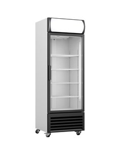 Commercial Single Bottle cooler Upright 370 litres Fan assisted cooling Hinged glass door Black&ampWhite | Stalwart DA-GDR333