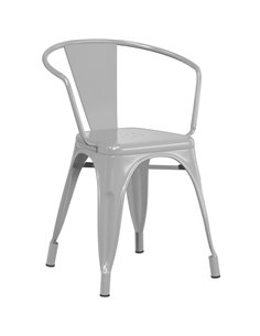 Bistro Dining Chair Steel Grey Indoors | Stalwart DA-WW167G