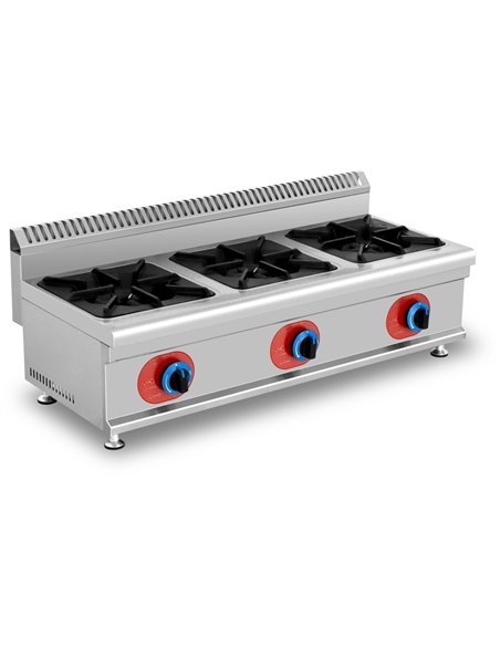Commercial Countertop Gas Cooker 3 burners Natural Gas | Stalwart DA-GB3T