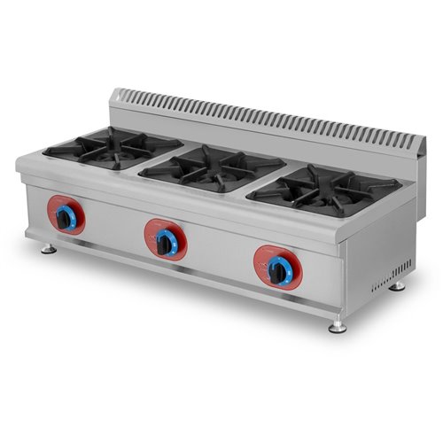 Commercial Countertop Gas Cooker 3 burners Natural Gas | Stalwart DA-GB3T