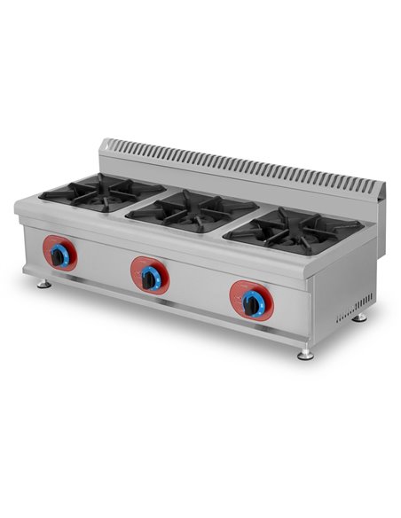 Commercial Countertop Gas Cooker 3 burners Natural Gas | Stalwart DA-GB3T