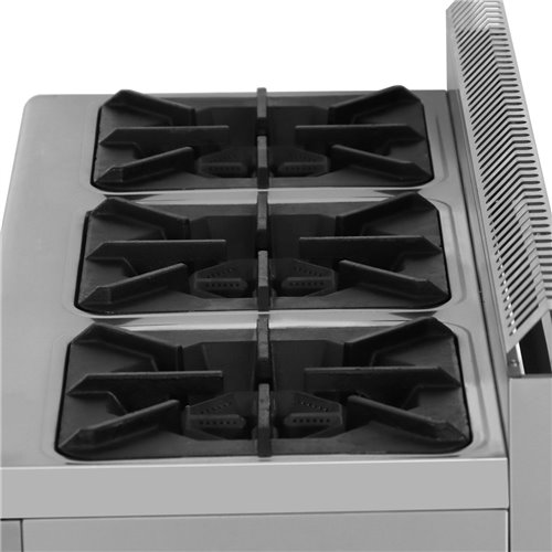 Commercial Countertop Gas Cooker 3 burners Natural Gas | Stalwart DA-GB3T