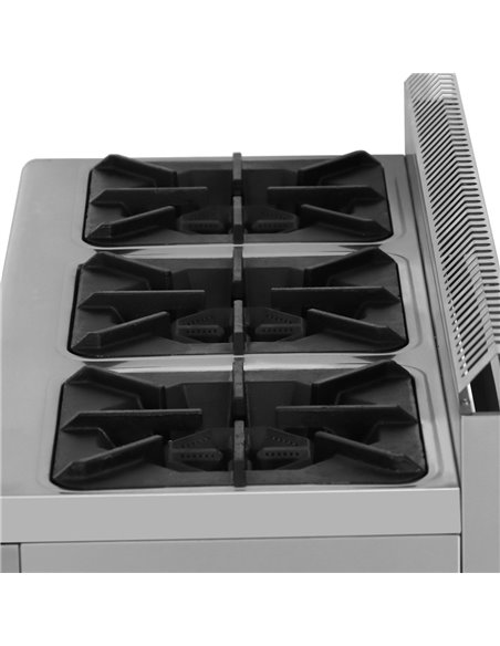 Commercial Countertop Gas Cooker 3 burners Natural Gas | Stalwart DA-GB3T