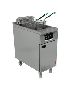 Falcon 400 Series Single Pan Twin Basket Electric Fryer with Filtration & Fryer Angel