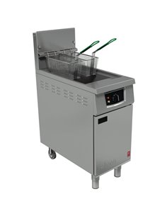 Falcon 400 Series Single Pan Twin Basket Gas Fryer with Filtration & Fryer Angel LPG