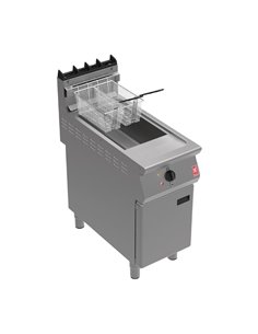 Falcon F900 Twin Basket Fryer on Feet with Fryer Angel Natural Gas