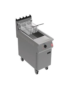 Falcon F900 Twin Basket Fryer with Fryer Angel on Castors Natural Gas