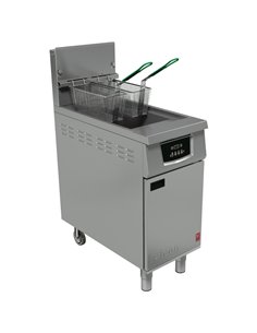 Falcon 400 Series Single Pan Twin Basket Gas Filtration Fryer Programmable with Fryer Angel Natural Gas