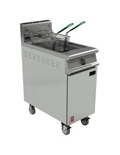 Falcon Dominator Plus Twin Basket Gas Fryer with Filtration & Fryer Angel in Castors Natural Gas