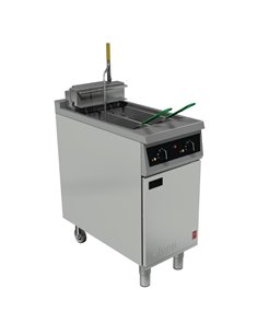 Falcon 400 Series Twin Pan Twin Basket Electric Fryer with Single Filtration & Fryer Angel