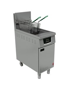 Falcon 400 Series Single Pan Twin Basket Gas Filtration Fryer Programmable with Fryer Angel Propane Gas