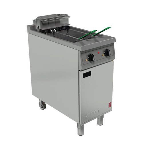 Falcon 400 Series Twin Pan Twin Basket Electric Fryer with Twin Filtration & Fryer Angel