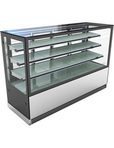 Cake counter 1000x730x1300mm 3 shelves Stainless steel base LED | Stalwart DA-GN1000RF3