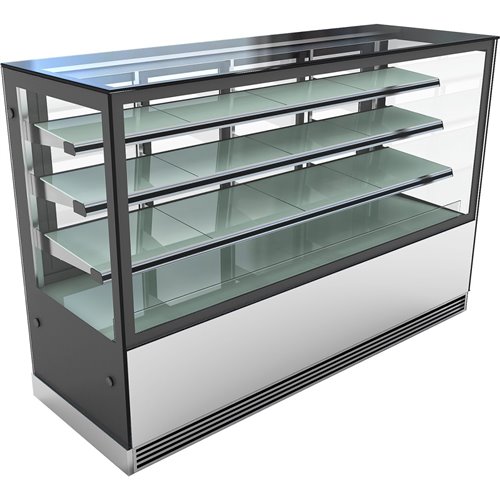 Cake counter 1000x730x1300mm 3 shelves Stainless steel base LED | Stalwart DA-GN1000RF3