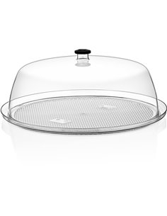 Polycarbonate Gastronorm Tray with Dome Cover Round Ø350mm Depth 20mm Clear | Stalwart DA-GFT14-GF14