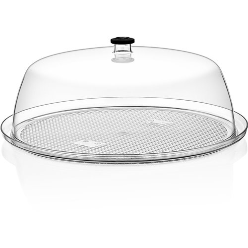 Polycarbonate Gastronorm Tray with Dome Cover Round Ø350mm Depth 20mm Clear | Stalwart DA-GFT14-GF14