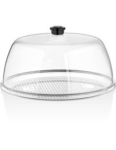 Polycarbonate Tray With Dome cover Round Ø290mm Depth 20mm Clear | Stalwart DA-GFT15-GF15