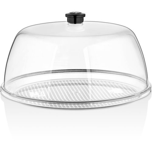 Polycarbonate Tray With Dome cover Round Ø290mm Depth 20mm Clear | Stalwart DA-GFT15-GF15