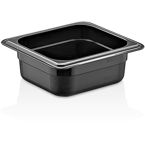 Polypropylene Gastronorm Pan GN1/6 Depth 65mm Black | Stalwart DA-GNPP1665B