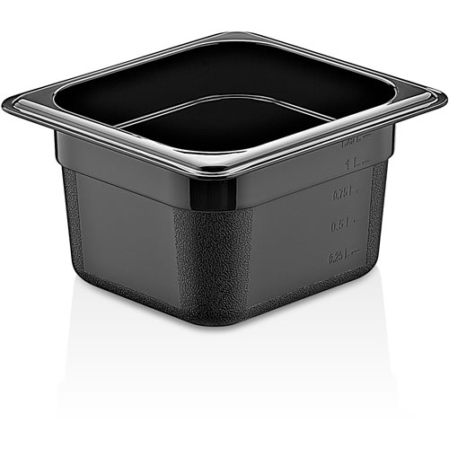 Polypropylene Gastronorm Pan GN1/6 Depth 200mm Black | Stalwart DA-GNPP16200B