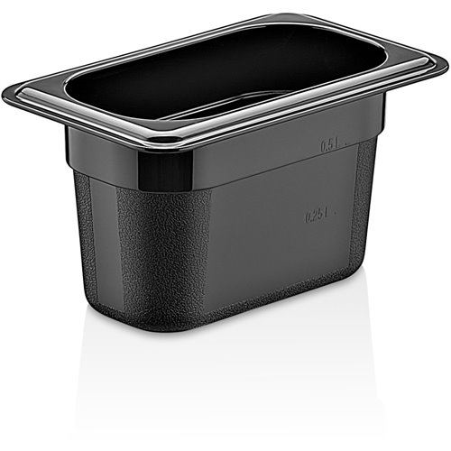 Polypropylene Gastronorm Pan GN1/9 Depth 100mm Black | Stalwart DA-GNPP19100B