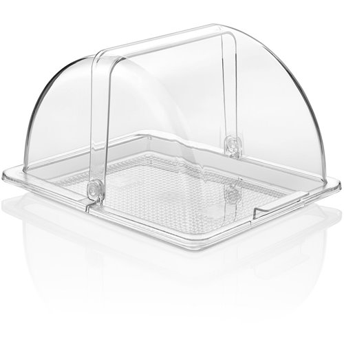 Polycarbonate Gastronorm Tray with Roll-up Dome Cover GN1/2 Depth 20mm  | Stalwart DA-GFT12-GFM12