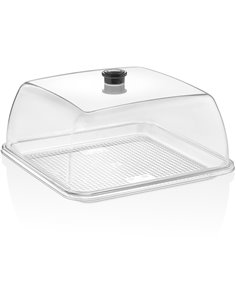 Polycarbonate Tray with Dome Cover 280x280mm Clear | Stalwart DA-GFT18-GF18