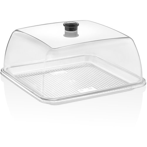 Polycarbonate Tray with Dome Cover 280x280mm Clear | Stalwart DA-GFT18-GF18