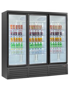 Commercial Display Refrigerator with Triple Glass door 1530 litres Black | Stalwart DA-KXG1880