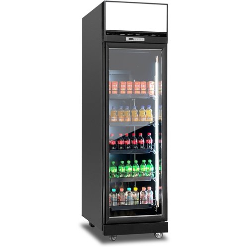 Commercial Display Refrigerator with Glass door &amp Canopy 600 litres Black | Stalwart DA-KLG750