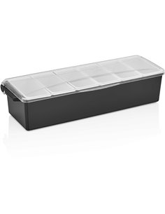 Garnish Tray / Condiment Dispenser with Lid 6 compartments | Stalwart DA-GSE06