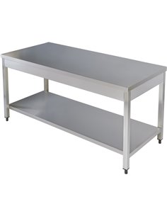 Professional Work table Stainless steel Bottom shelf 1400x700x900mm | Stalwart DA-VT147SL