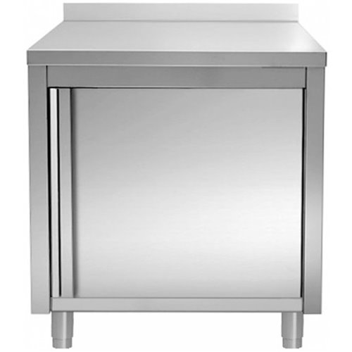 Commercial Worktop Floor Cupboard Hinged door Stainless steel Width 600mm Depth 600mm Upstand | Stalwart DA-THASR66A