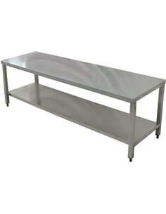 Professional Work table Stainless steel Bottom shelf 2000x600x900mm | Stalwart DA-VT206SL