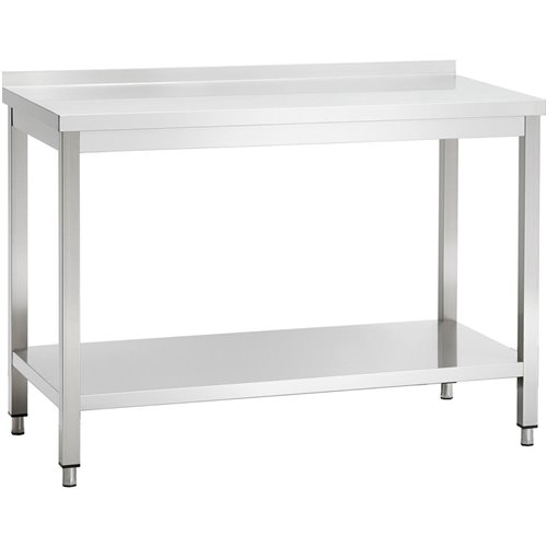 Professional Work table Stainless steel Bottom shelf Upstand 1400x700x900mm | Stalwart DA-VT147SLB