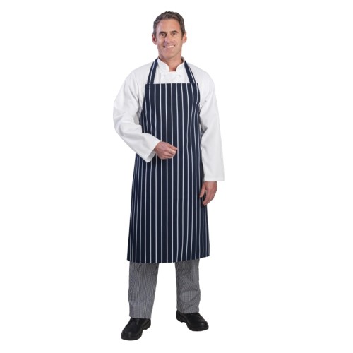Whites Butchers Apron Navy Stripe Whites Butchers Apron Navy Stripe