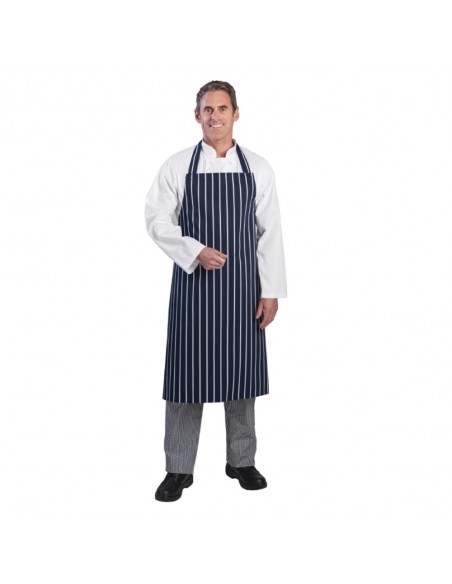 Whites Butchers Apron Navy Stripe Whites Butchers Apron Navy Stripe