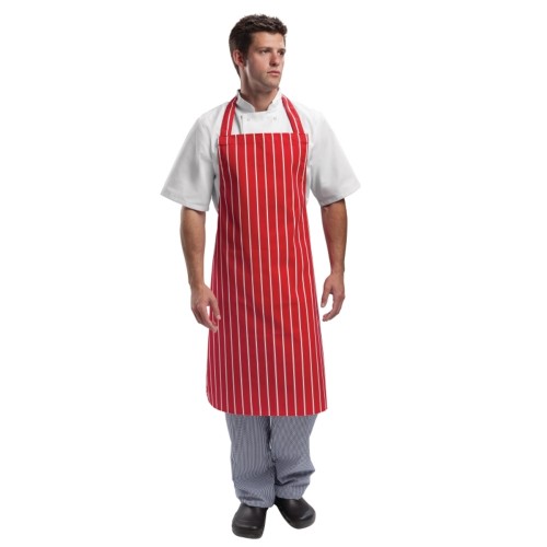 Whites Apron Red And White Stripe