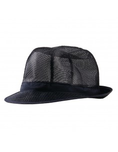 Trilby Hat with Snood Navy Blue M