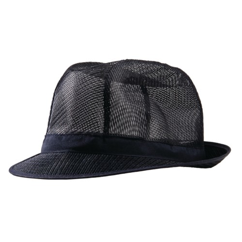 Trilby Hat with Snood Navy Blue M