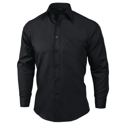 Uniform Works Dress Shirt Long Sleeve Black L