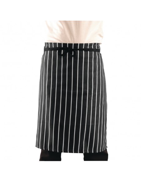 Whites Butchers Waist Apron Black and White Stripe