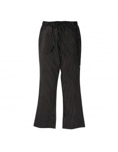 Chef Works Easyfit Pants Black and White Striped M
