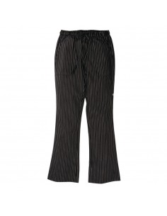 Chef Works Easyfit Pants Black and White Striped S