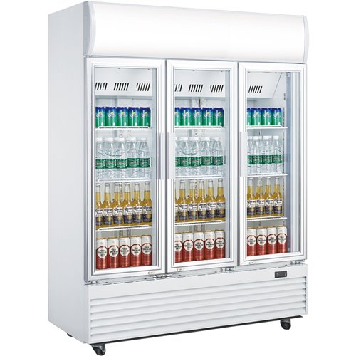 Commercial Bottle cooler 1300 litres Ventilated cooling 3 hinged doors | Stalwart LG1300BF