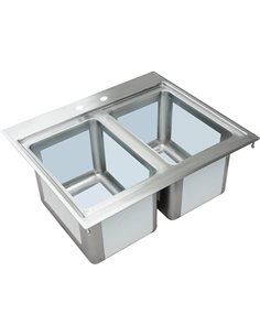 Drop-in Bar Sink 2 bowls Stainless steel | Stalwart DIBS2FB101410