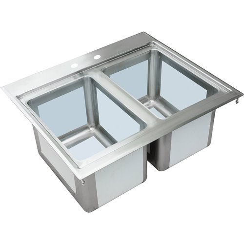 Drop-in Bar Sink 2 bowls Stainless steel | Stalwart DIBS2FB101410