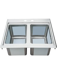 Drop-in Bar Sink 2 bowls Stainless steel | Stalwart DIBS2FB101410 2