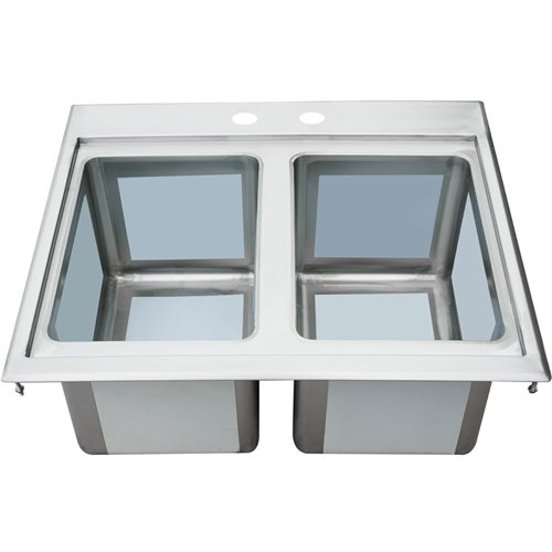 Drop-in Bar Sink 2 bowls Stainless steel | Stalwart DIBS2FB101410