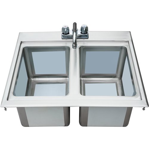 Drop-in Bar Sink 2 bowls Stainless steel | Stalwart DIBS2FB101410